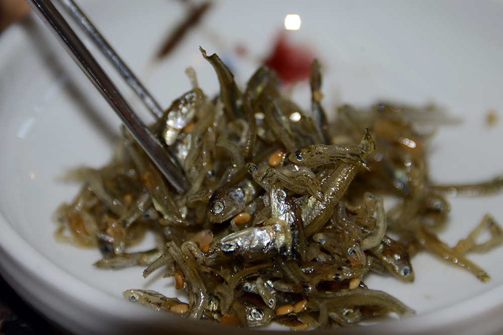 Small fish served as a side dish in Gyeongju