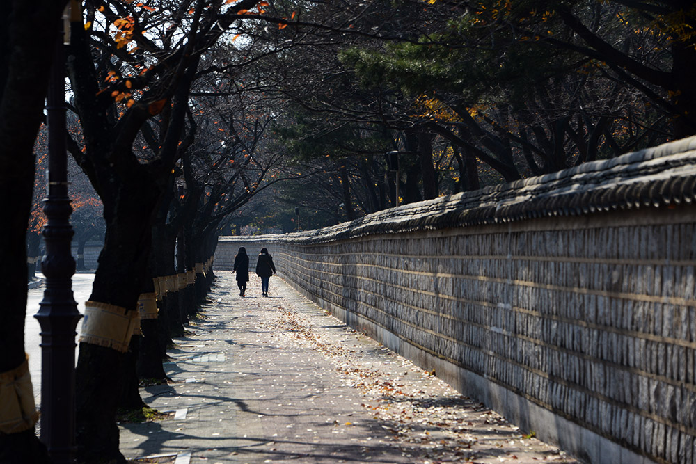 Wall surrounding royal tombs in Gyeongju