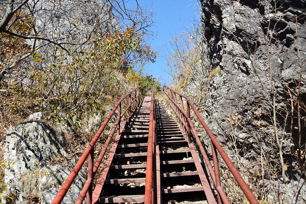 Hiking Stairs Steep stairs near Seoraebong Peak in Naejangsan