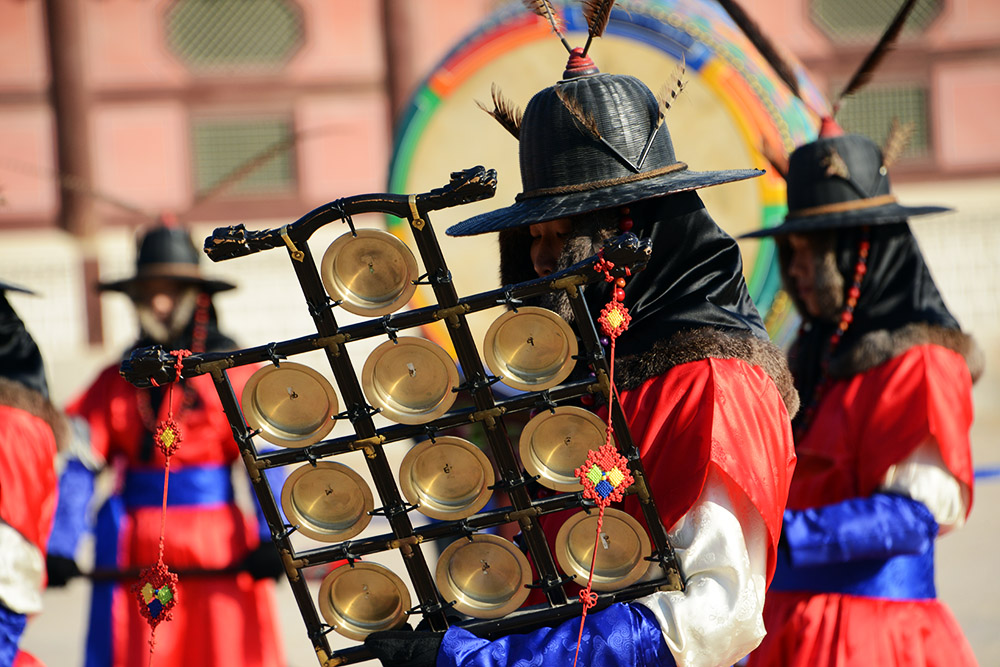 Royal Guard Drummer Drummer during the royal guard ceremony at Gyeongbokgung Palace