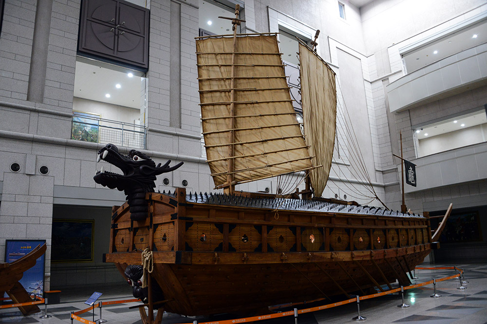Turtle Ship Replica Korean turtle ship at the War Memorial of Korea