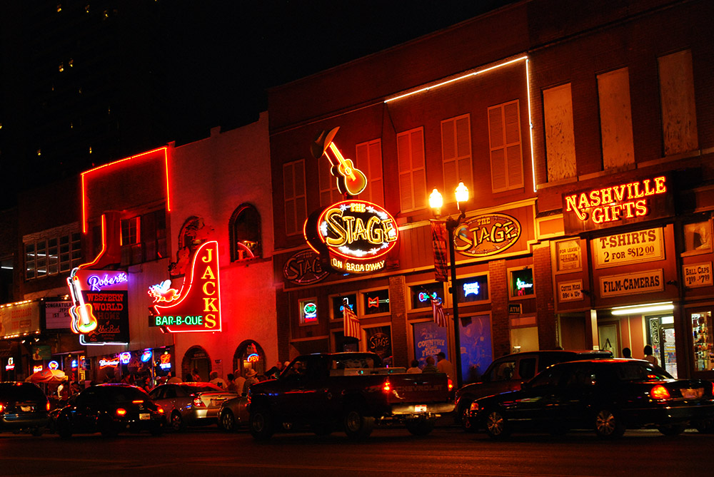 Broadway at Night Broadway at night in Nashville Tennessee