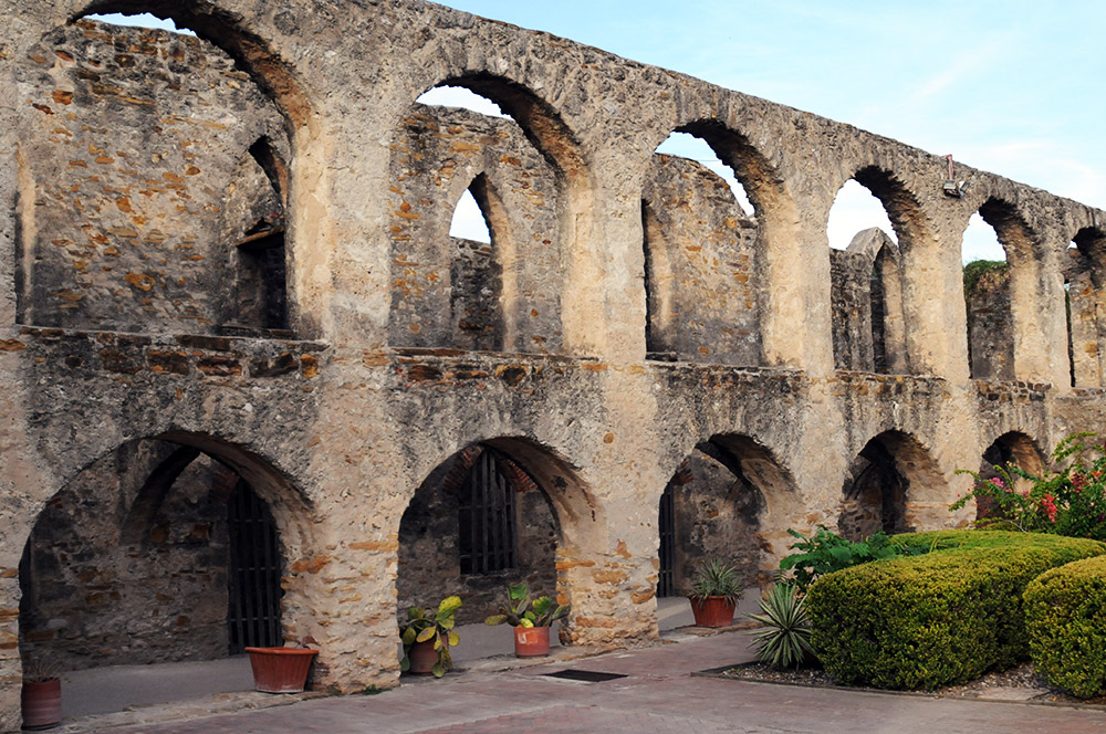 Mission San Jose Historic arches at Mission San Jose in San Antonio