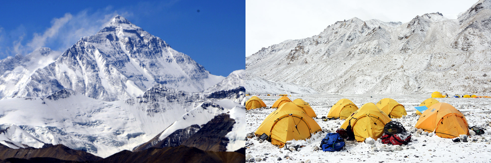 Everest Base Camp on the Tibet side of Mount Everest