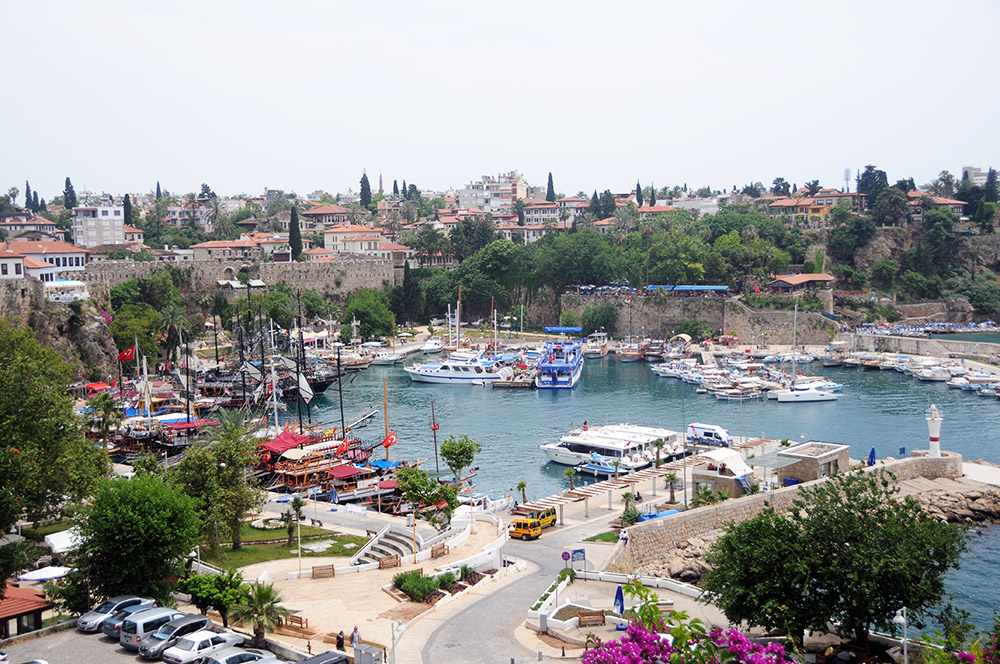 Historic harbor in Antalya Turkey