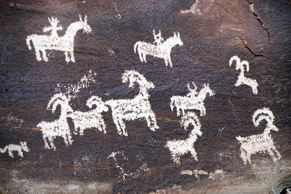Native American petroglyphs in Arches National Park