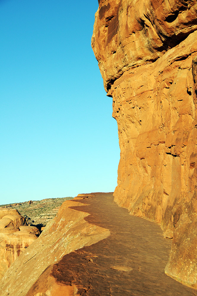 Sandstone hiking trail in Arches National Park