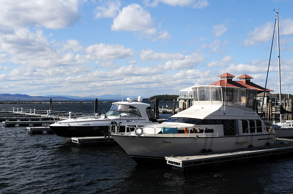 Boats along the Burlington waterfront