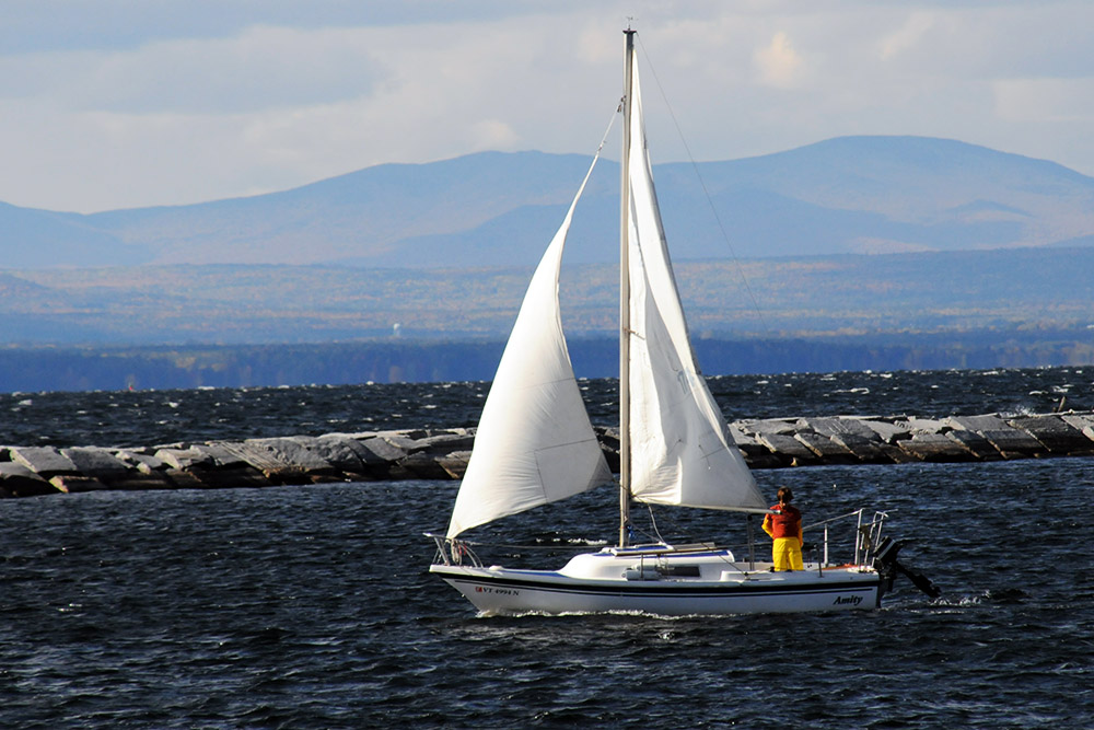 Sailboat on Lake Champlain near Burlington