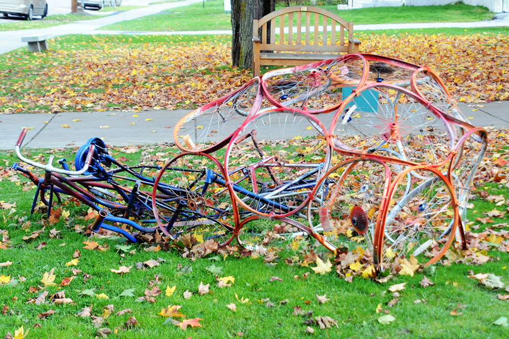 Bicycle art in Montpelier Vermont