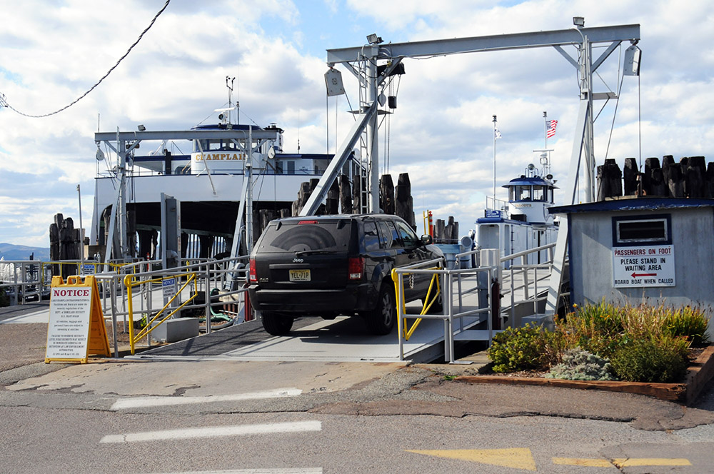 Lake Champlain ferry carrying cars between Vermont and New York
