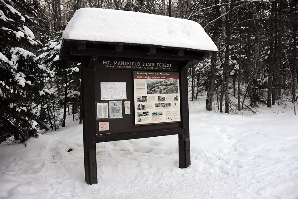 Mt. Mansfield trail sign