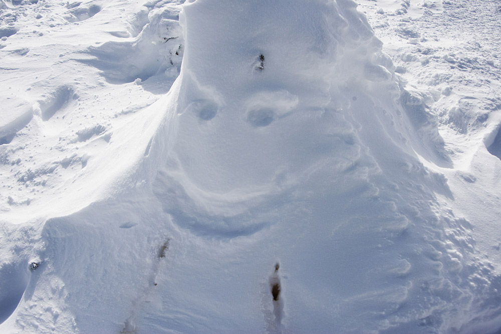 Snowman on the summit of Mt. Mansfield