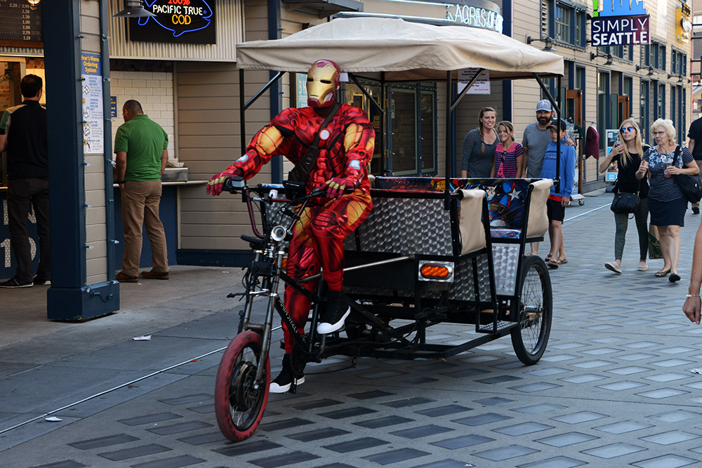 Iron Man pedicab in Seattle
