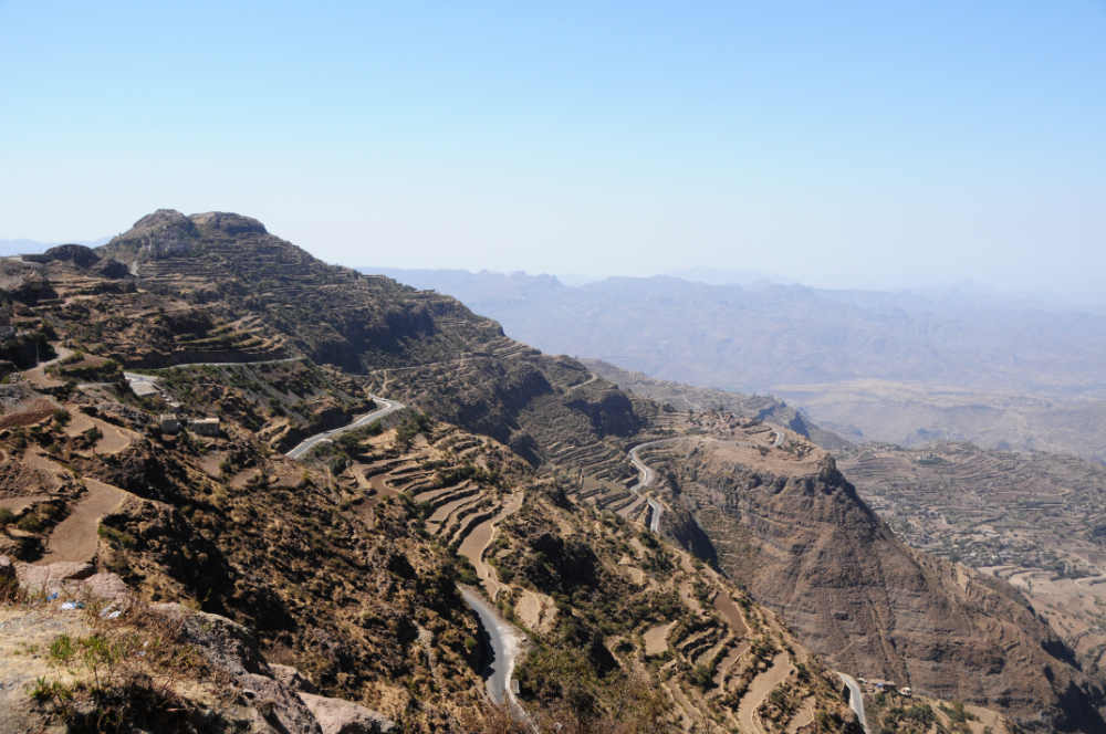 Mountain road through the Yemeni highlands