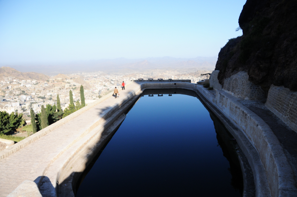 Large water basin at Al-Qahira Castle Taiz