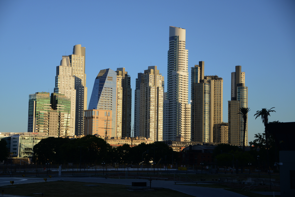 Buildings along the waterfront in Buenos Aires