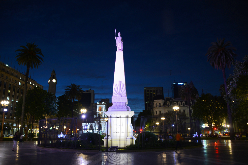 Plaza de Mayo at sunset in Buenos Aires