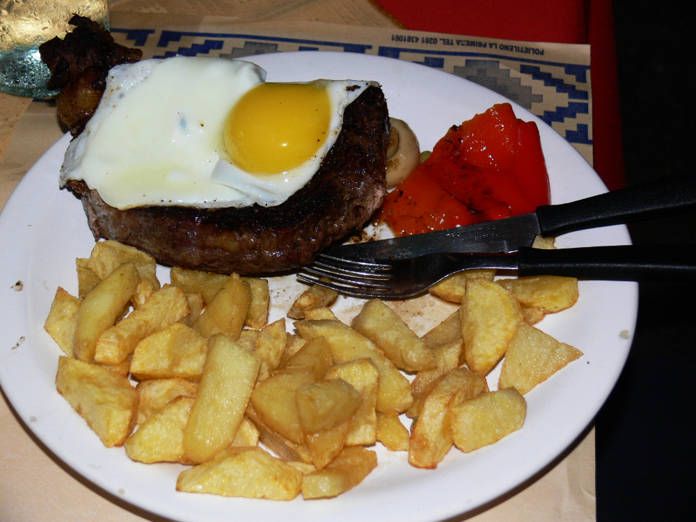 Argentine steak dinner in Mendoza