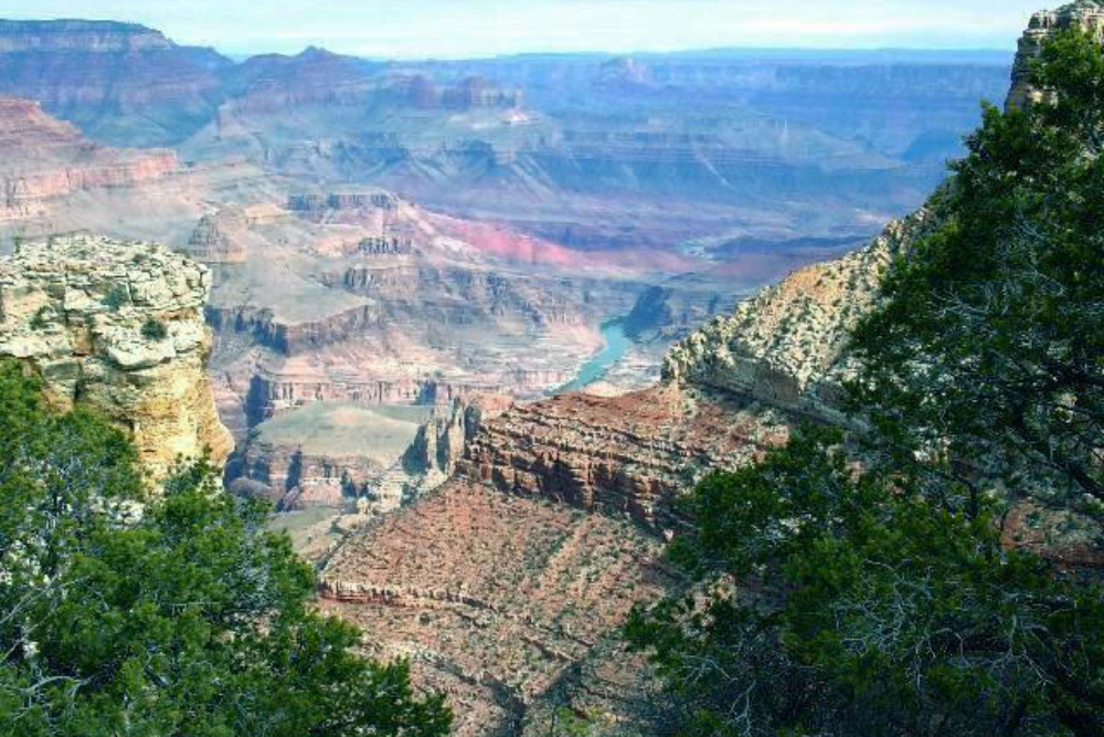 Colorado River flowing through the bottom of the Grand Canyon in Arizona