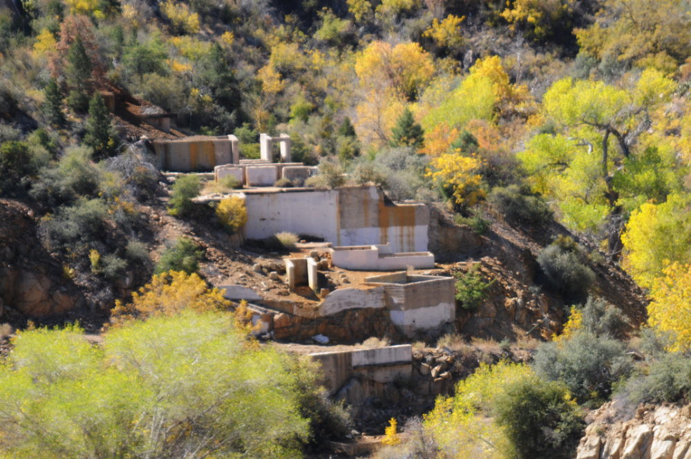 Abandoned mining ruins on Cleopatra Hill near Jerome, Arizona