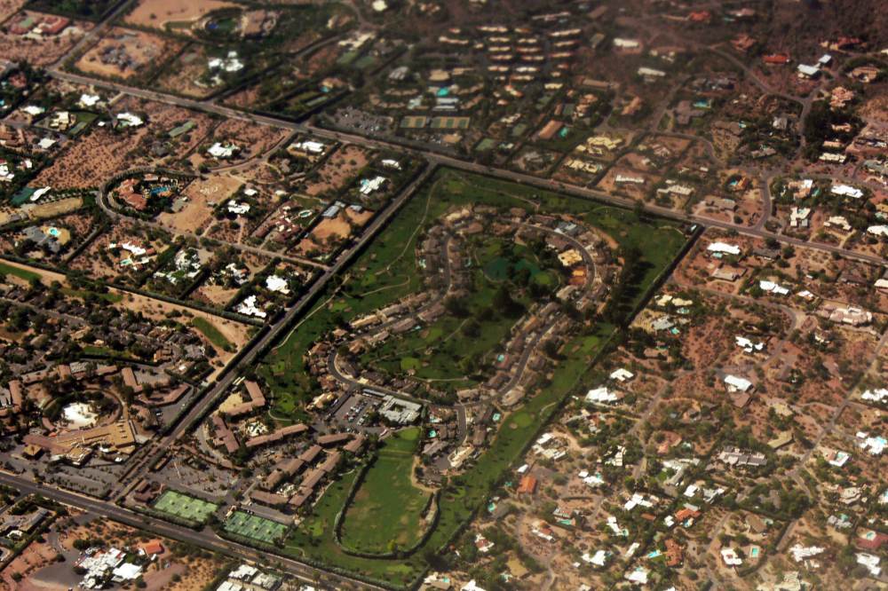Aerial view of residential neighborhoods in Phoenix, Arizona