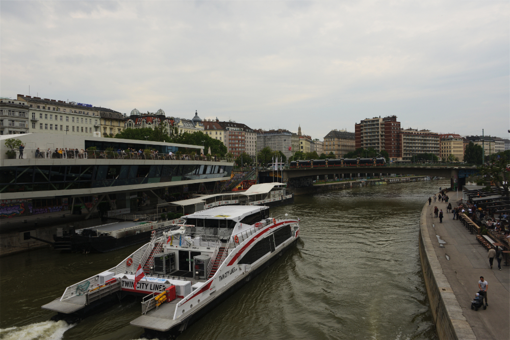Boat on the water in Vienna