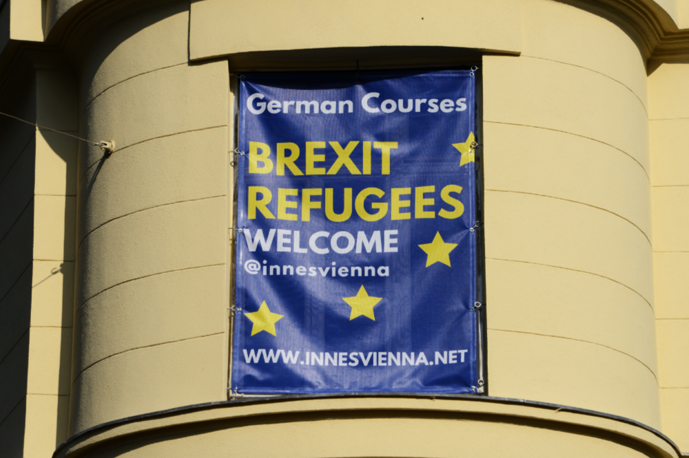 Brexit related sign seen in Vienna