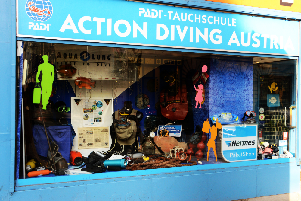 Diving shop in Vienna, Austria