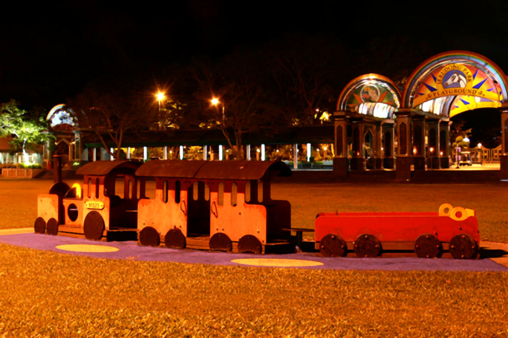 Empty walkway inside Jerudong Park in Brunei