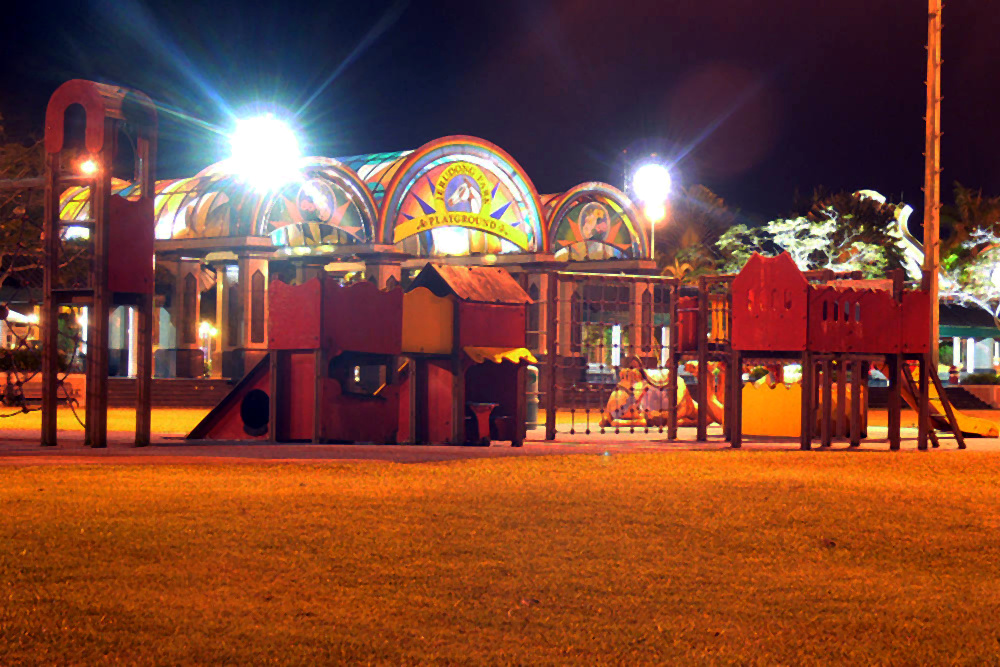 Quiet section of Jerudong Park at night