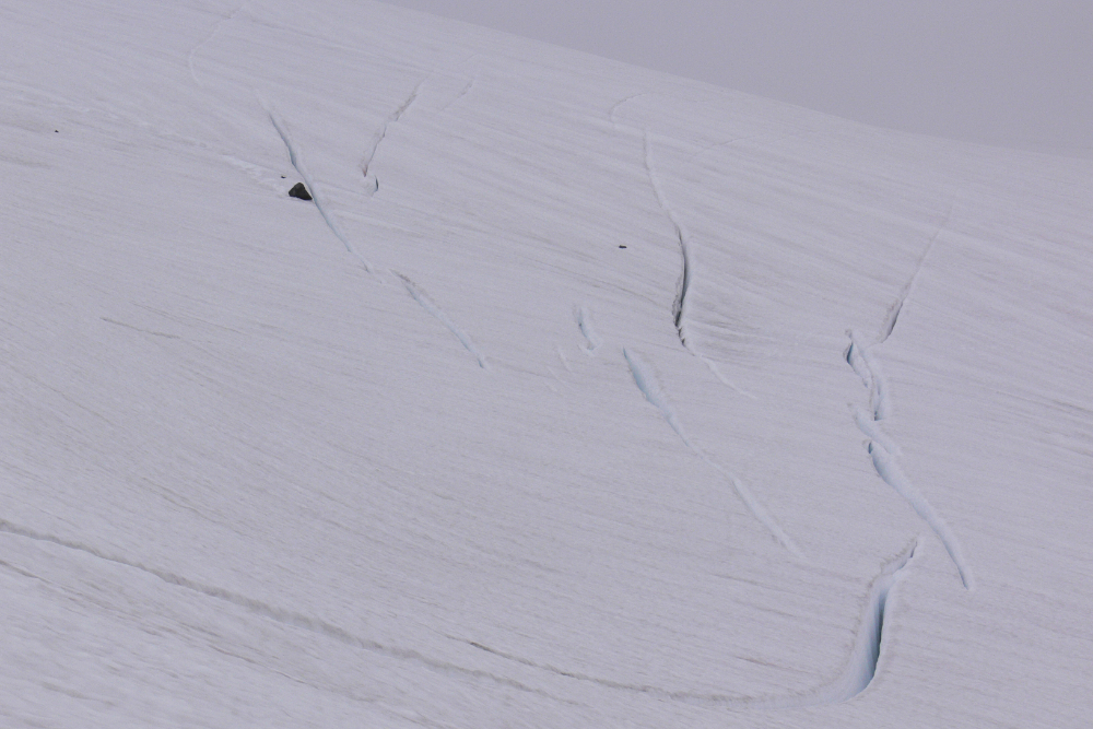Crevasses across the glacier on Mt. Garibaldi