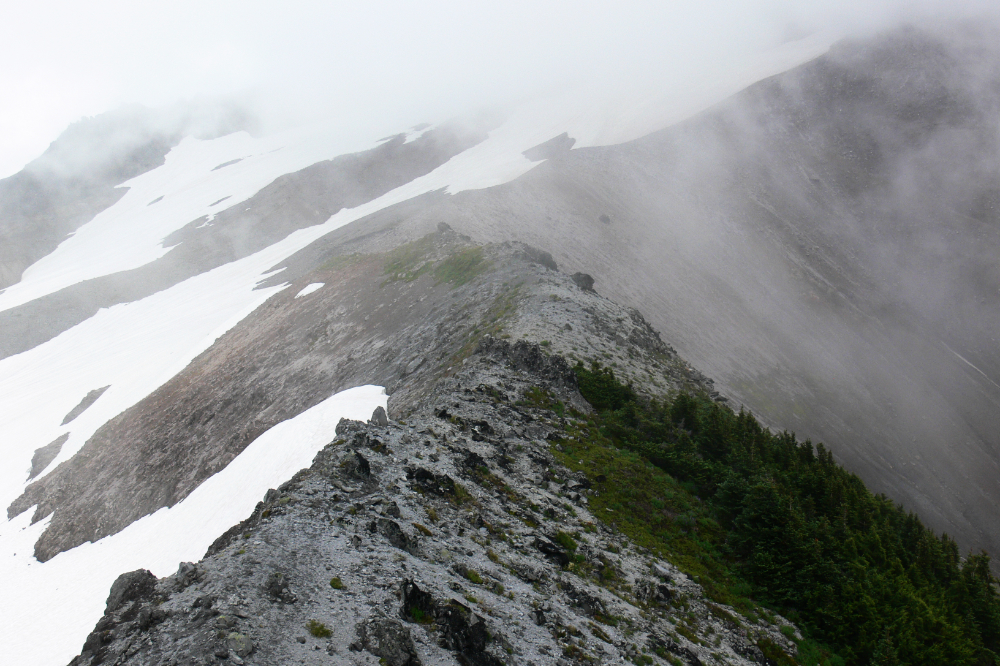 Mountain ridge on Mt. Garibaldi in British Columbia