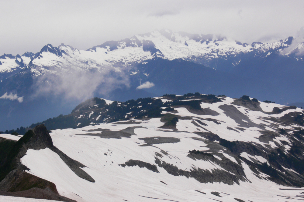 View across the rugged terrain surrounding Mt. Garibaldi