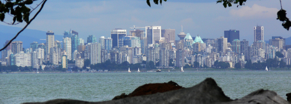 Vancouver skyline and waterfront in British Columbia, Canada