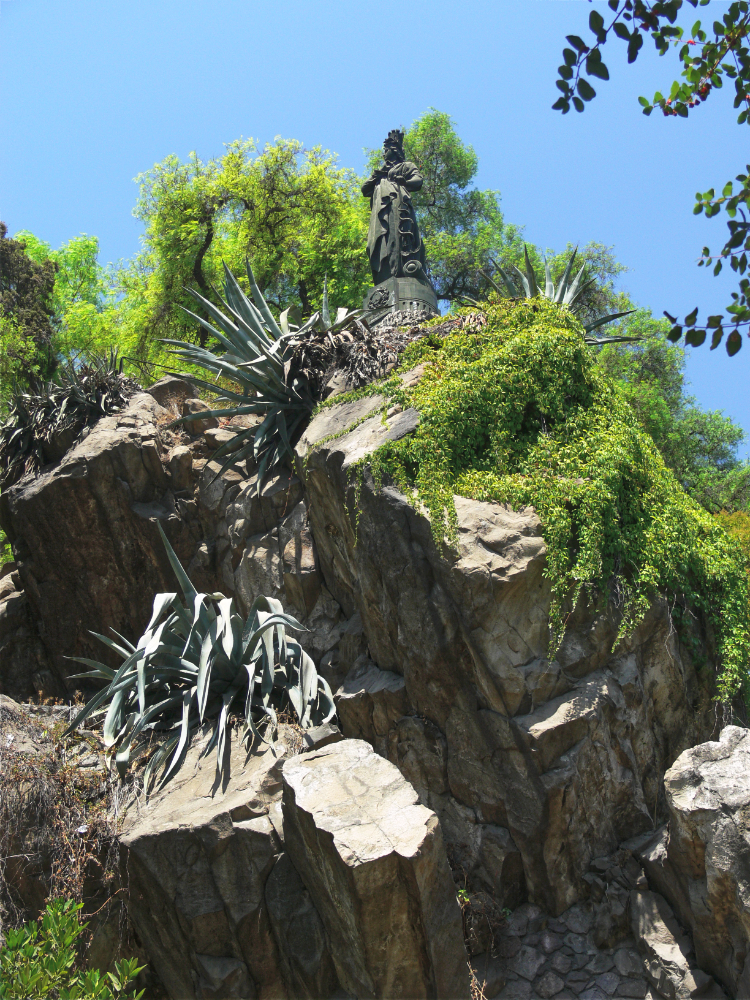 Statue at Santa Lucia Hill in Santiago