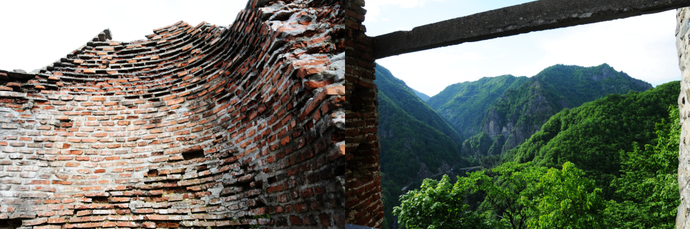Ruins of Poenari Castle in the Carpathian Mountains Romania
