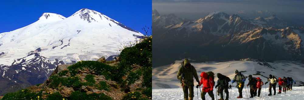 Mount Elbrus and the Caucasus Mountains in Russia