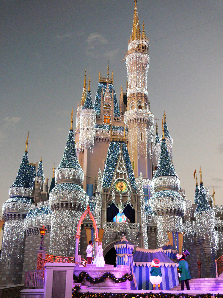 Show in front of Cinderella Castle at Walt Disney World near Orlando