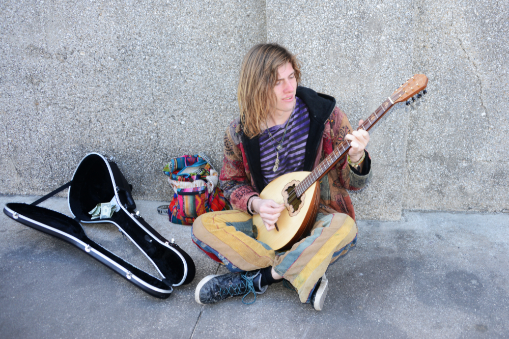Street musician in historic St. Augustine