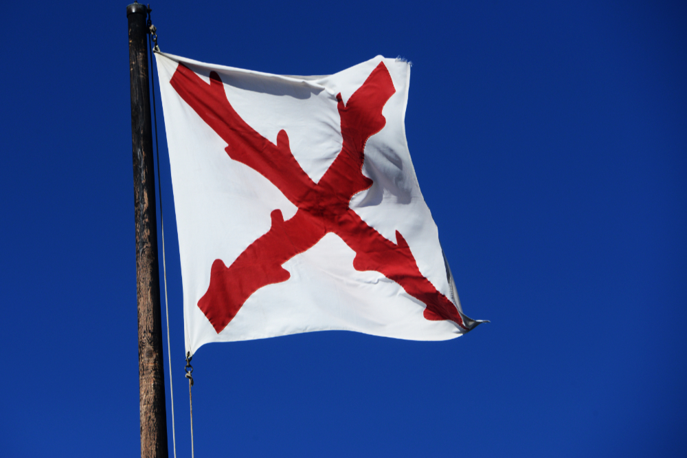 Historic Spanish flag at Castillo de San Marcos