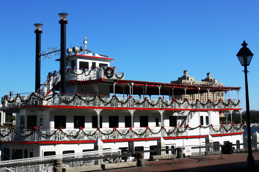 Georgia Queen Riverboat in Savannah Georgia Queen paddlewheel riverboat on the Savannah River in Georgia