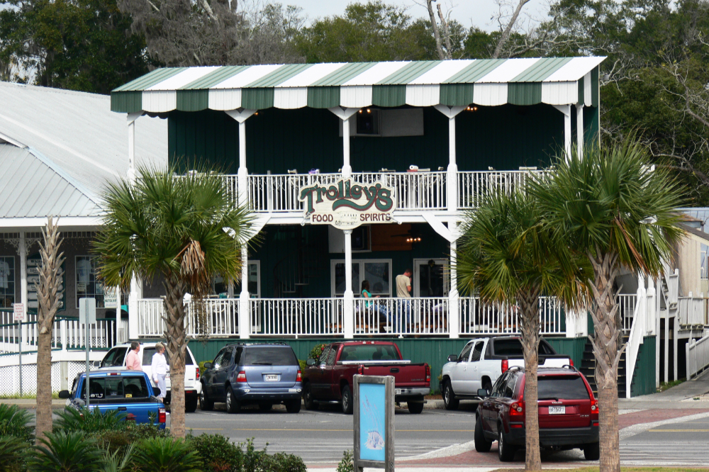 Waterfront in St. Marys Georgia Restaurant and historic waterfront area in St Marys coastal Georgia