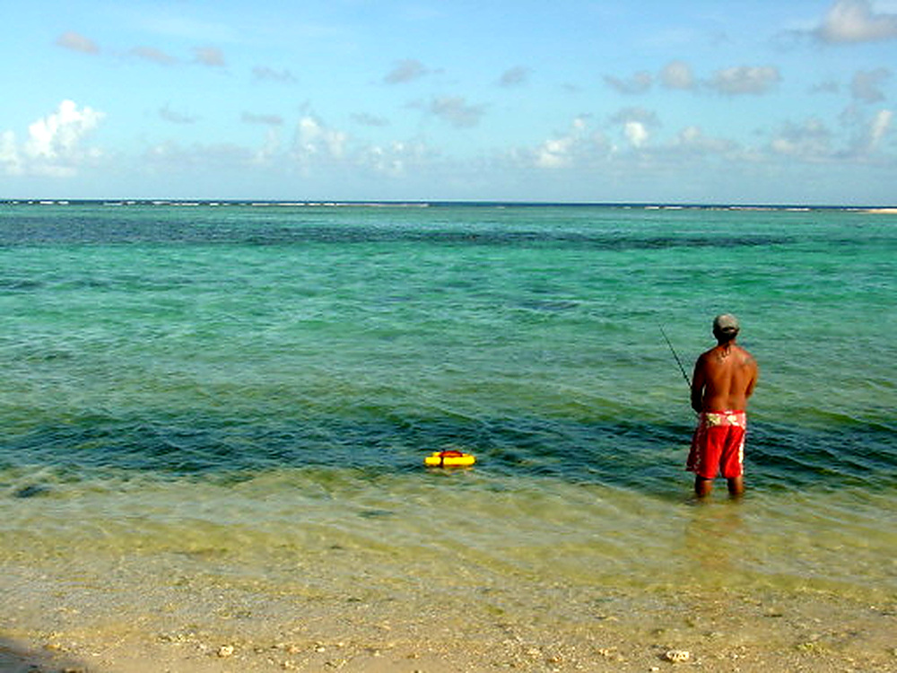 Fishing along the coast of Guam in the western Pacific