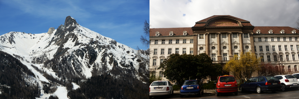 Innsbruck surrounded by the Austrian Alps in Tyrol