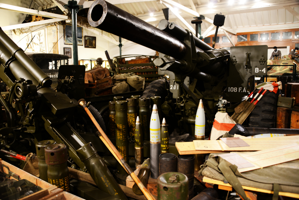 Military equipment at the museum World War II military equipment on display in Diekirch, Luxembourg