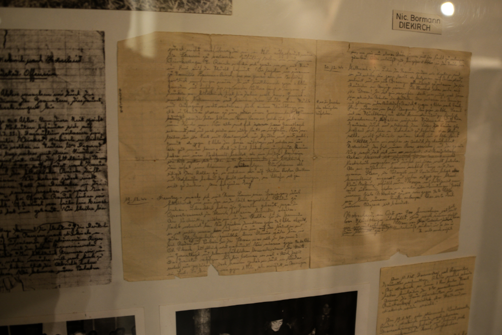 Original World War II letters Original handwritten World War II letters displayed in the Diekirch military museum