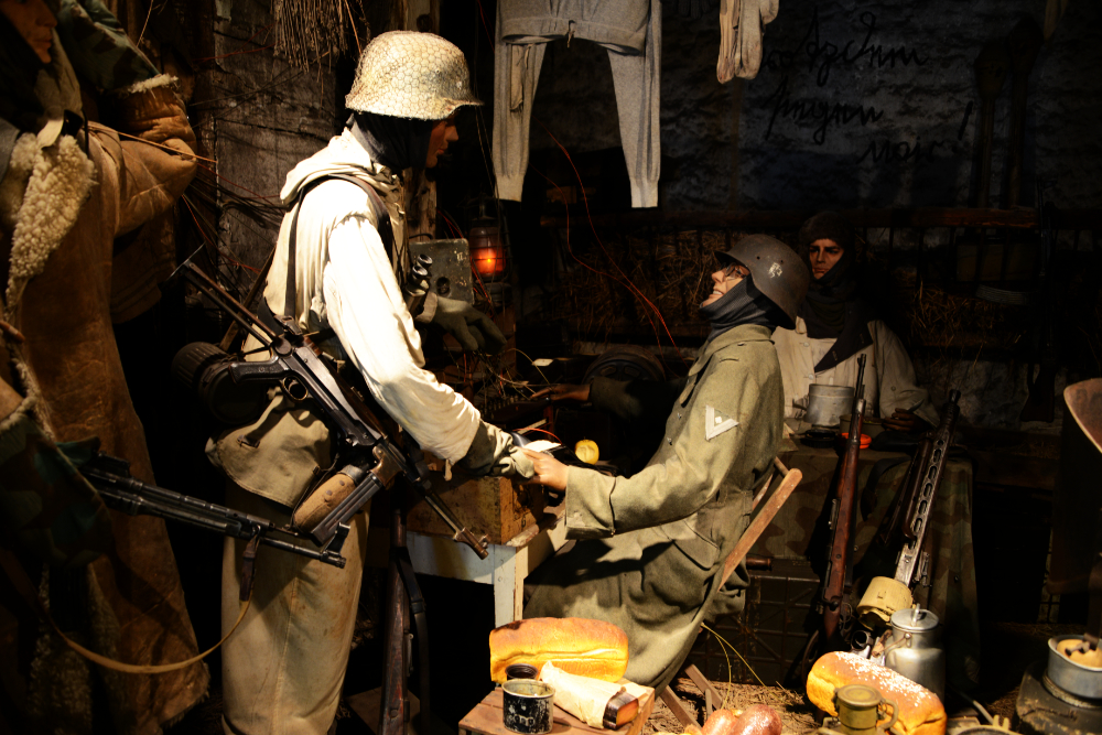 Recreated World War II scene Recreated World War II soldier scene at the National Museum of Military History in Diekirch