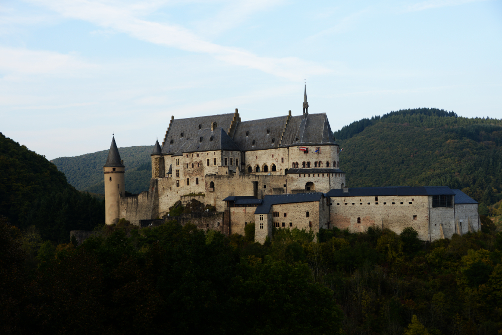 Vianden Castle Medieval Vianden Castle overlooking the town in Luxembourg