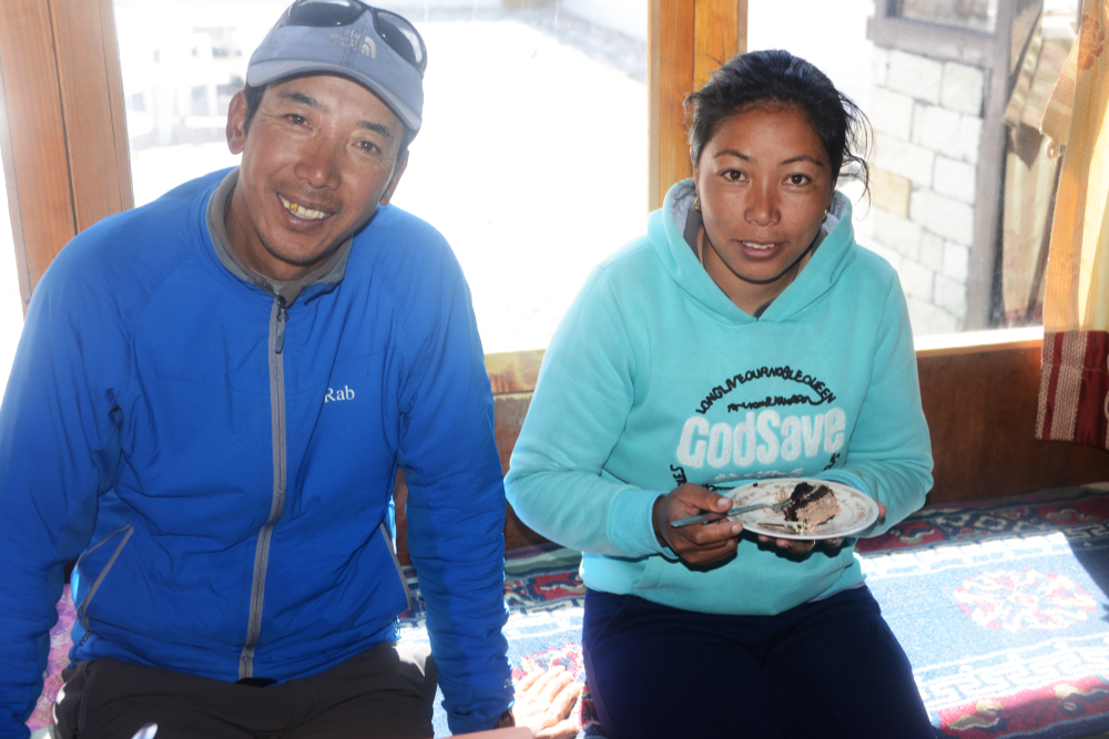 Friends and fellow travelers in Pheriche village in Nepal's Khumbu Valley